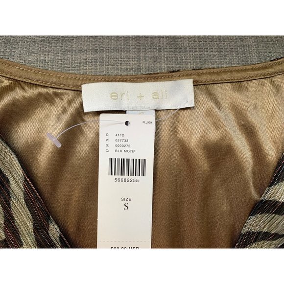 Anthropologie Eri + Ali Kasi Shimmer Top SIZE SMALL Animal Print Sleeveless NWT - Picture 8 of 11